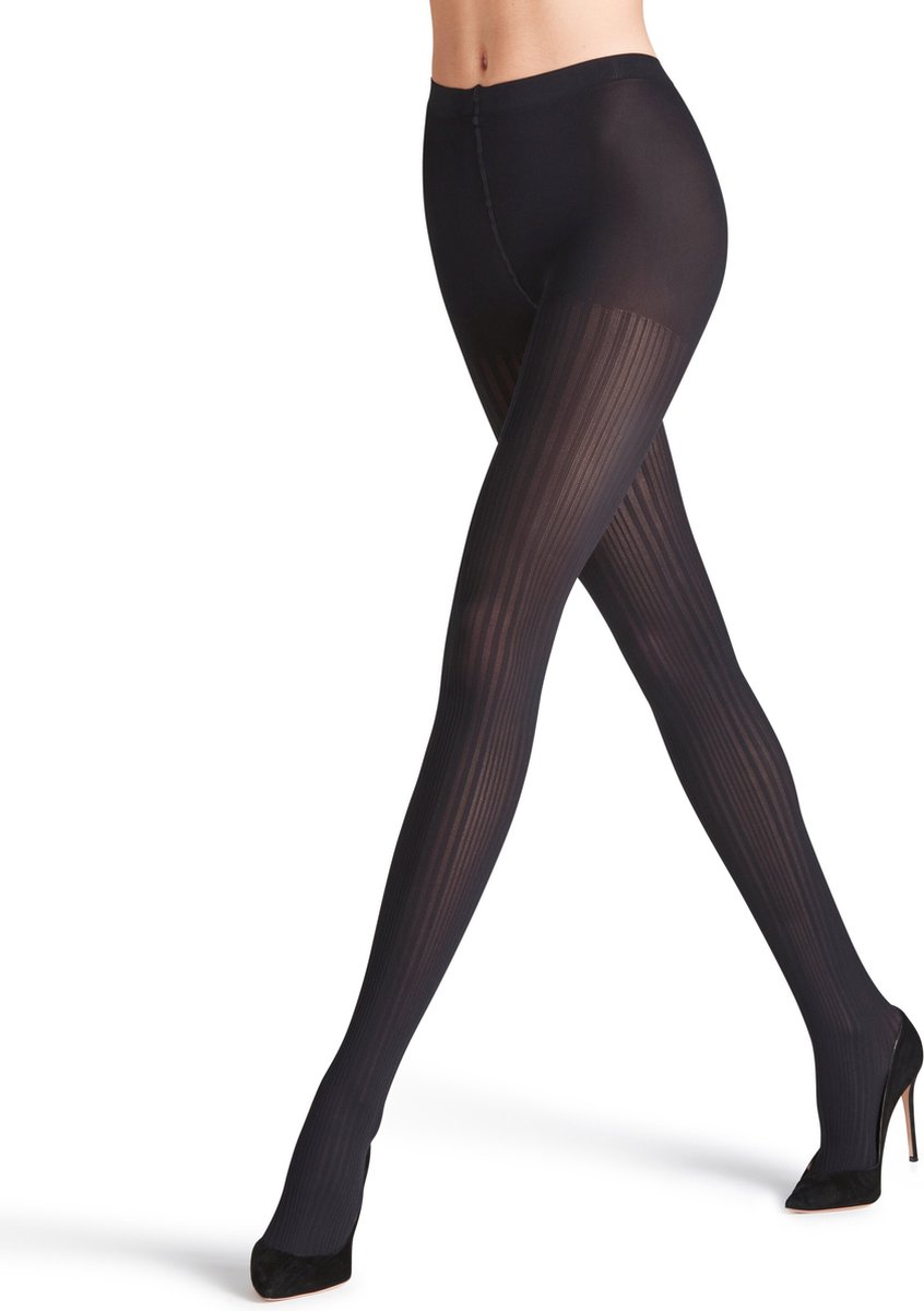 FALKE Prime Rib mat geribd half ondoorzichtig 60 Denier panty maillot dames zwart - Maat XL (4031309173740)