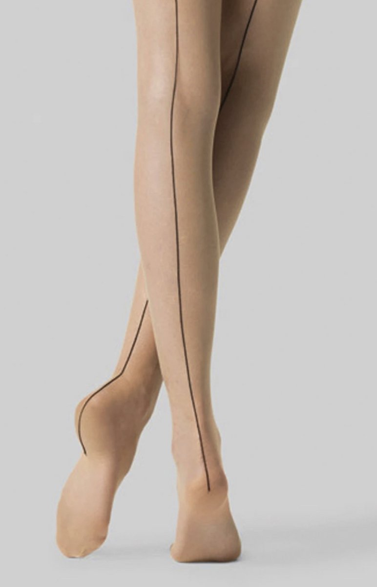 Fogal catwalk couture 10den naad panty maat M blossom/noir (7611939250010)