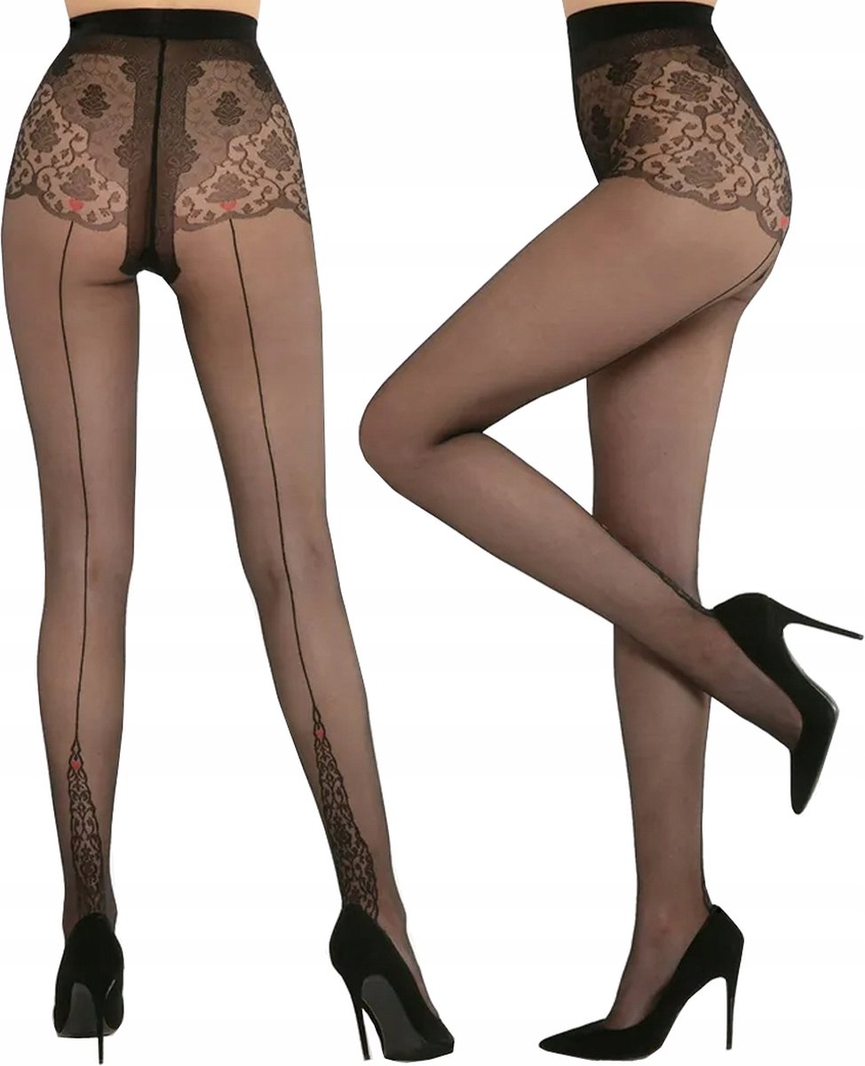 GATTA - Panty's - Maat S - Dames panty - Panty's Vrouwen - Geschenkpakket - Cadeau - Zwart (5904383551157)