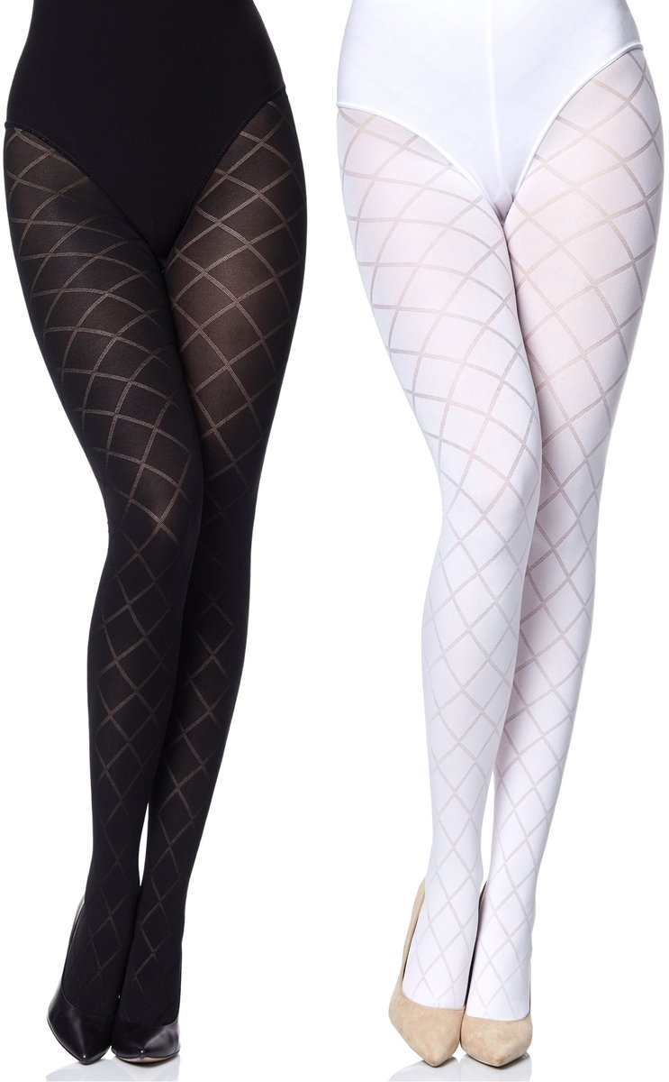 Merry Style Dames Panty 2 Pack - 60 DEN- 3D-technologie - Polyamide - Zwart/Wit - L - MS-GB-328-2B (4061692836816)