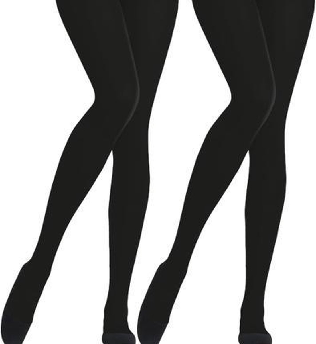 Panty - 2-Pack - Blikdicht 60 denier - Zwart - Maat S-M (7432029957950)