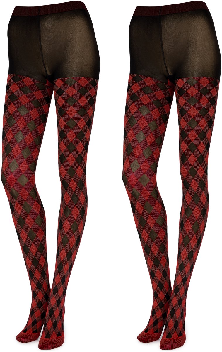 Merry Style Dames Panty 2 Pack - 60 DEN- Gedessineerd - 3D-technologie - Polyamide - Rot/Rot - M - MS-GB-317 (4061692836540)