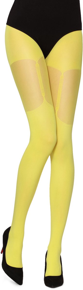 Merry Style Dames Panty - 60 DEN-Overknee-Look - Polyamide - Canarinio - XL - MS-GB-260 (4061692376558)