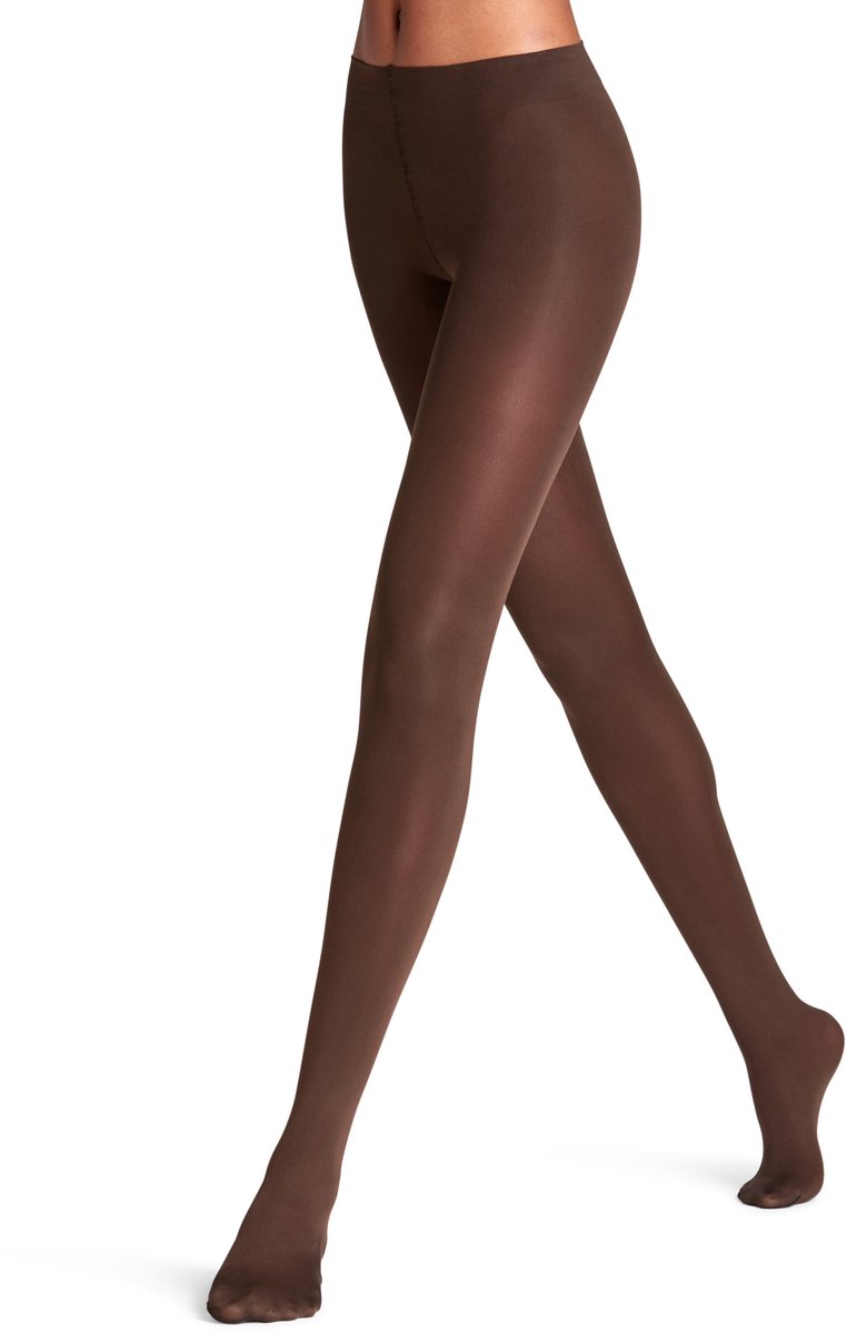 FALKE Seidenglatt eenkleurig materiaal ondoorzichtig 40 DEN panty dames bruin - maat S (4067112309359)
