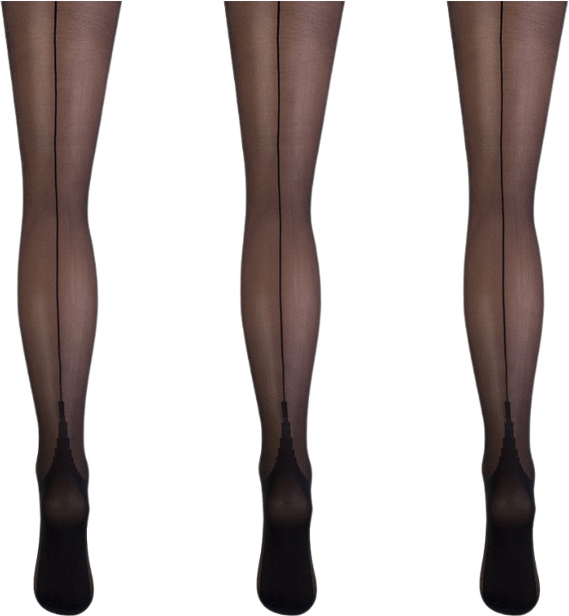 Marianne Panty met Lurex Naad - 3-pack - Dames - 20 Denier - Maat S/M - Zwart (8719534317431)