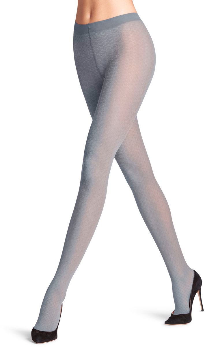 FALKE Lullaby gedessineerd materiaal transparent 20 DEN panty dames grijs - maat S (4067112419324)