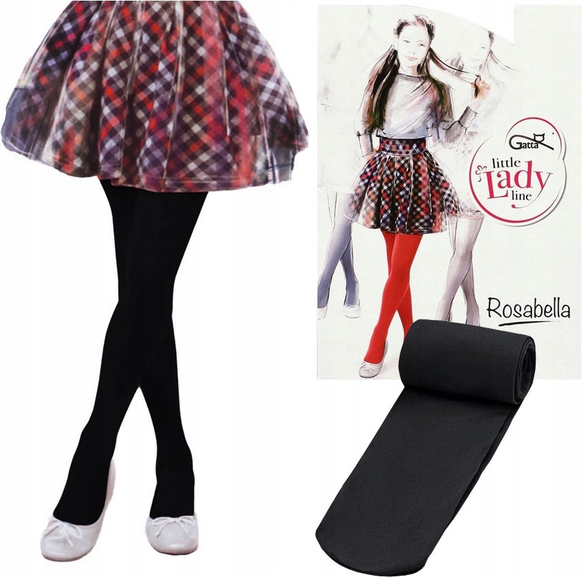 Gatta - Panty's voor Kinderen - Maat 116 / 122 - 60 Den - ( 1 Stuks ) Meisjes panty perfect voor feestdag - Zwart (5904383481584)