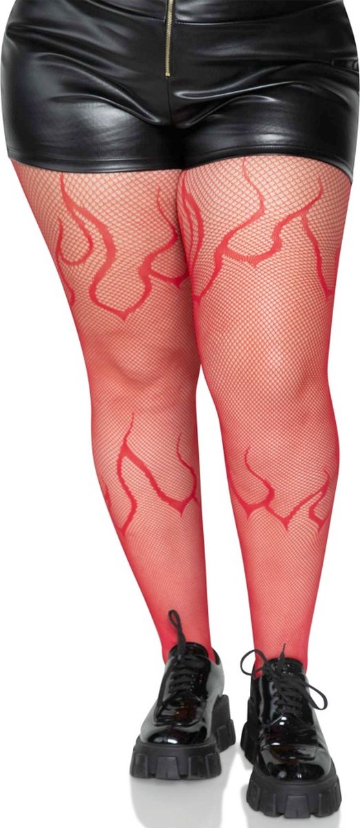 Leg Avenue - Flame Net Panty - Rood (0714718560632)