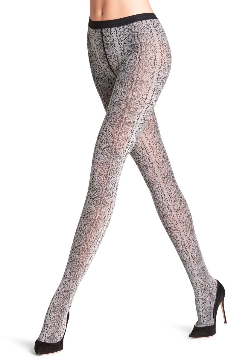 FALKE Brumation gedessineerd materiaal halfdoorzichtig 50 DEN panty dames grijs - maat S-M (4067112423123)