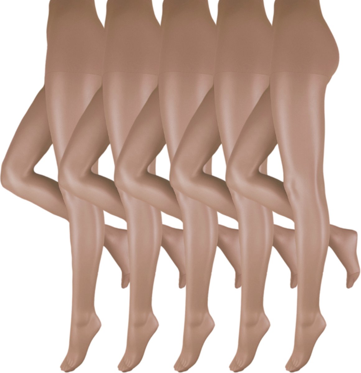 Panty - 5 stuks - Klassiek - 30 den - Half doorzichtig - Diamant - Maat M/L (42-44) (6094016250294)