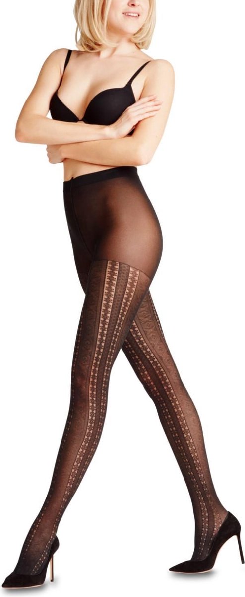 FALKE Panty Snow Ribbon dames 41201 - Zwart 3009 black Dames - L (4031309173849)