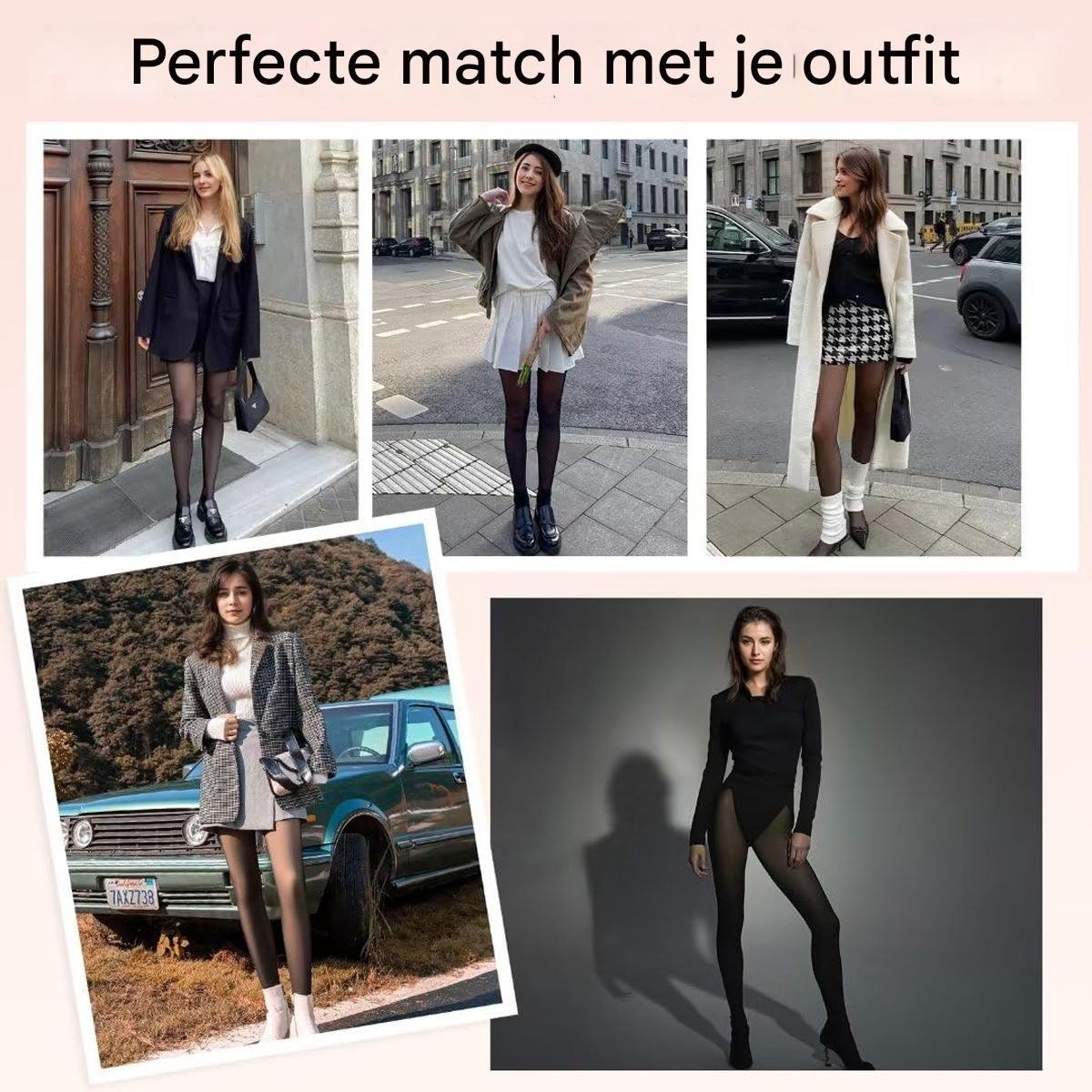 Fleece Panty - Warmte Panty - Hoge Taille En Onzichtbaar Kruis - 1 Paar - Voor Herfst En Winter Zwart (9331472258806)