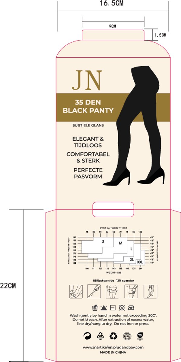 Panty - Zwart - 35D - XXL (4805388277770)