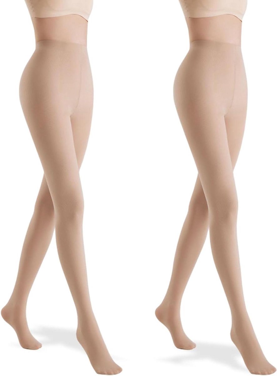 Allecto plus - 2-pack 120 denier panty voor dames - zacht, warm, semitransparant - zwart - versterkte tenen - comfortabele pasvorm. (8785346565377)