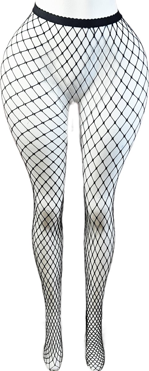 BamBella ® - Panty -Onesize - gaas gaten maillot dunne pantys Dames - Onesize - lingerie van kant zwart gothic (8721017931126)