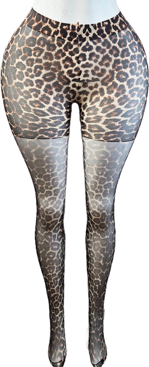 BamBella ® - Panty - onesize - maillot pantys Dames - Onesize - bruin panterprint dierenprint (8721017931584)