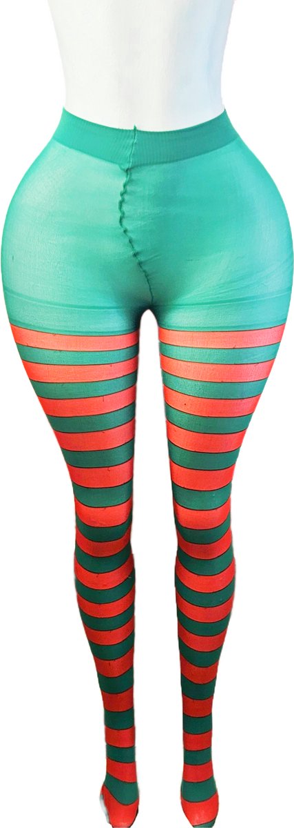 BamBella ® - Panty - onesize - maillot pantys Dames - Onesize - groen rood gothic feest halloween (8721017931669)