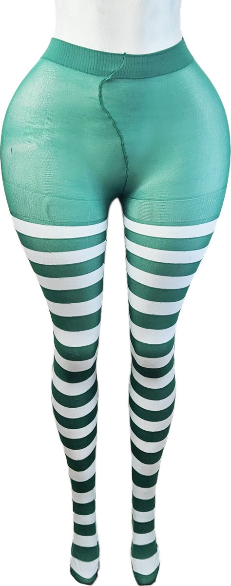 BamBella ® - Panty - onesize - maillot pantys Dames - Onesize - wit groen gothic feest halloween (8721017931652)