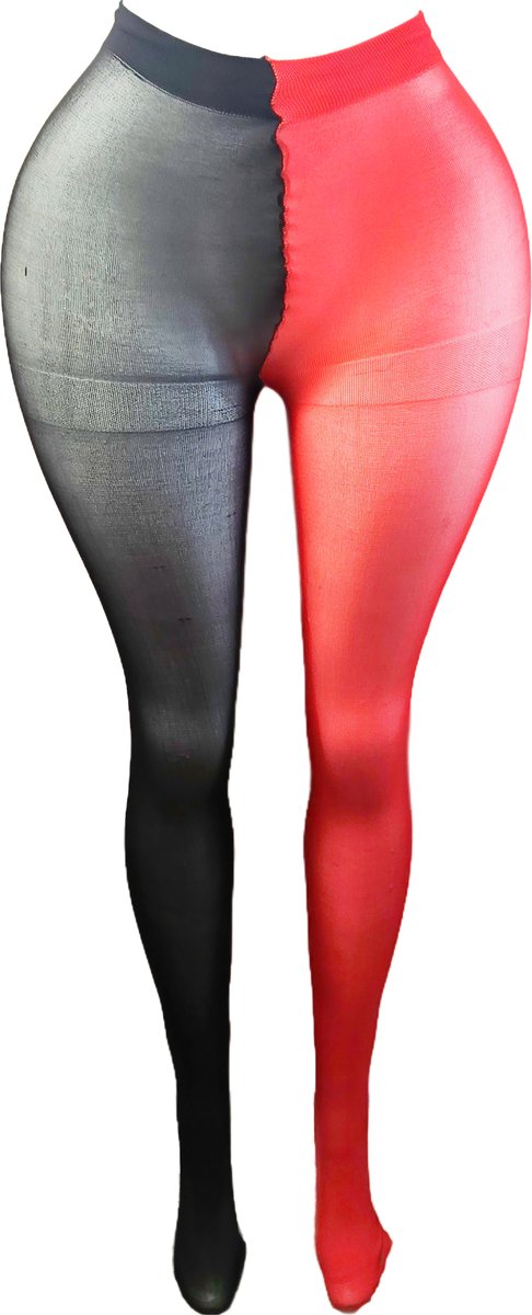 BamBella ® - Panty - onesize - maillot pantys Dames - Onesize - zwart rood gothic feest halloween (8721017931607)