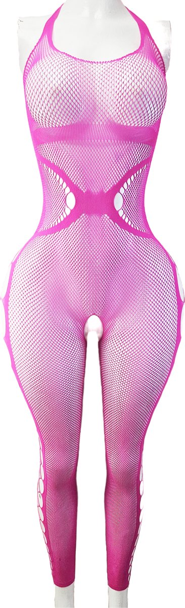 BamBella ® - Panty pak -Onesize - body suit - Dames - Onesize - Erotische jumpsuit van kant lingerie Roze (8721017929048)