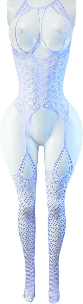 BamBella ® - Panty pak -Onesize - body suit - Dames - Onesize - Erotische jumpsuit van kant lingerie lila paars (8721017928690)
