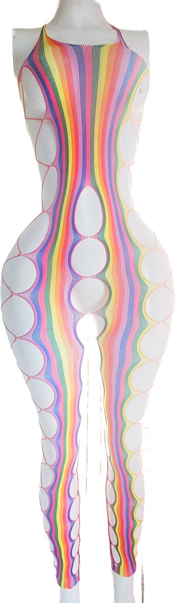 BamBella ® - Panty pak -Onesize - body suit - Dames - Onesize - Erotische jumpsuit van kant lingerie regenboog carnaval feest (8721017928744)