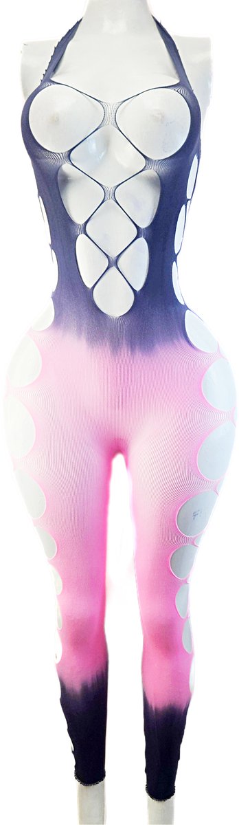 BamBella ® - Panty pak -Onesize - body suit - Dames - Onesize - Erotische jumpsuit van kant lingerie roze paars (8721017928614)