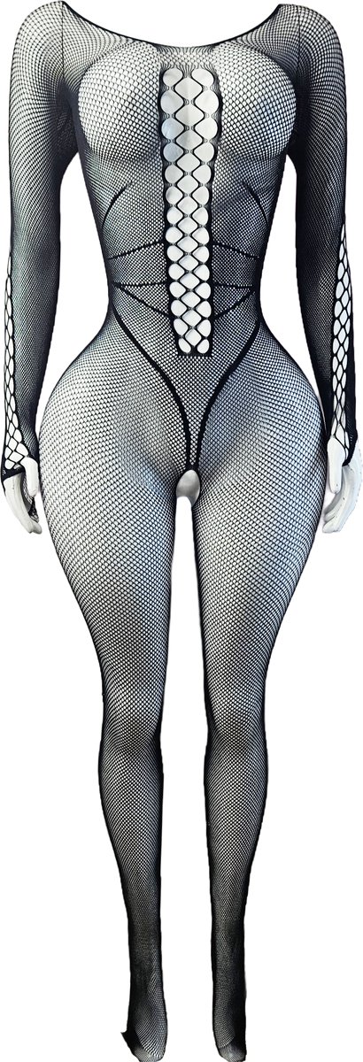 BamBella ® - Panty pak -Onesize - body suit - Dames - Onesize - Erotische jumpsuit van kant lingerie zwart halloween spin (8721017929284)