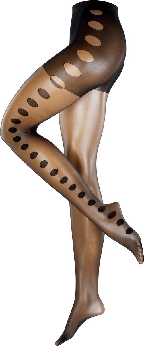 FALKE Glamour Dot Dames Panty - Zwart - Maat M/L (4043874786119)