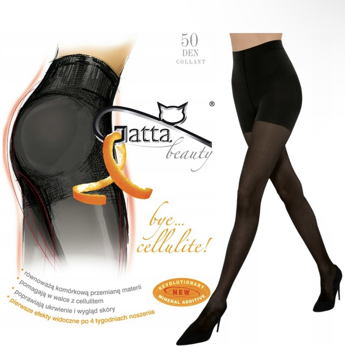 GATTA - Dames Panty - 50 DEN - Maat M - Zwart - Bye Cellulite - Corrigerende & Anti-Cellulite Panty - Verbeterde Huid & Comfort (8721399401941)