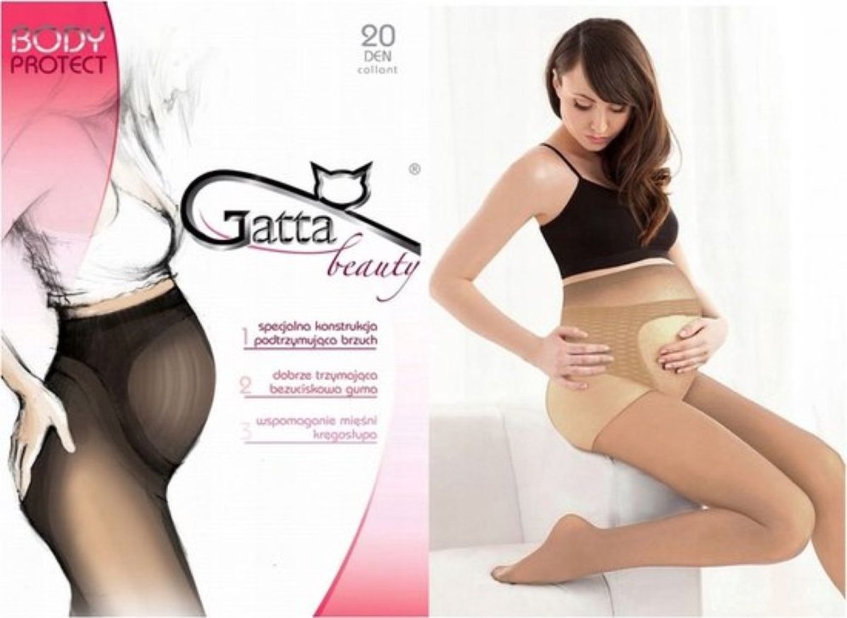 GATTA - Zwangerschapspanty - 20 DEN - Maat L - Beige / Daino - Dames Panty - Zwanger - Ondersteunende Panty - (1 Stuks) (8721399401491)