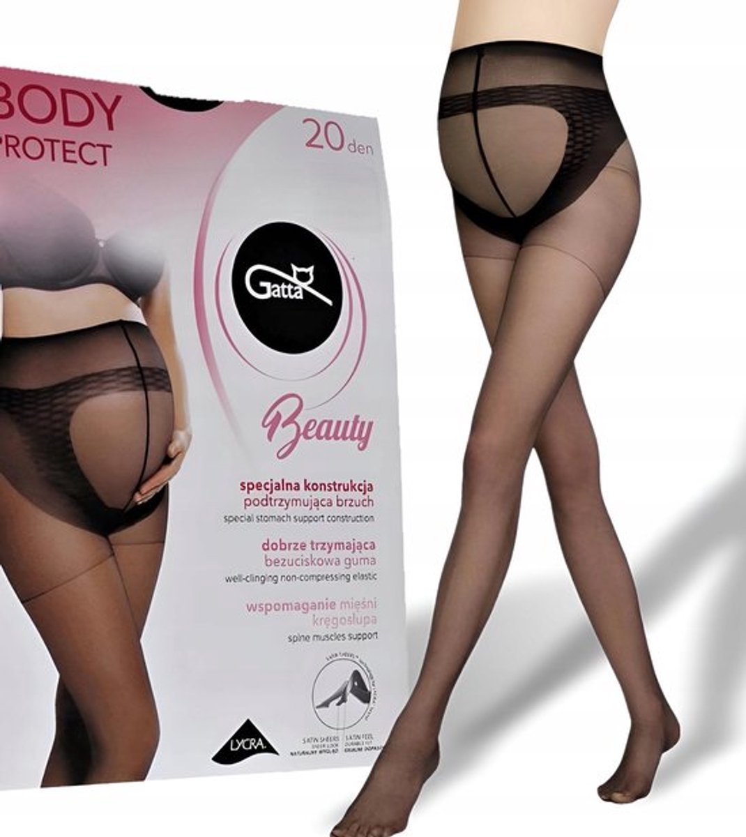 GATTA - Zwangerschapspanty - 20 DEN - Maat L - Zwart - Dames Panty - Zwanger - Ondersteunende Panty - (1 Stuks) (8721399401408)