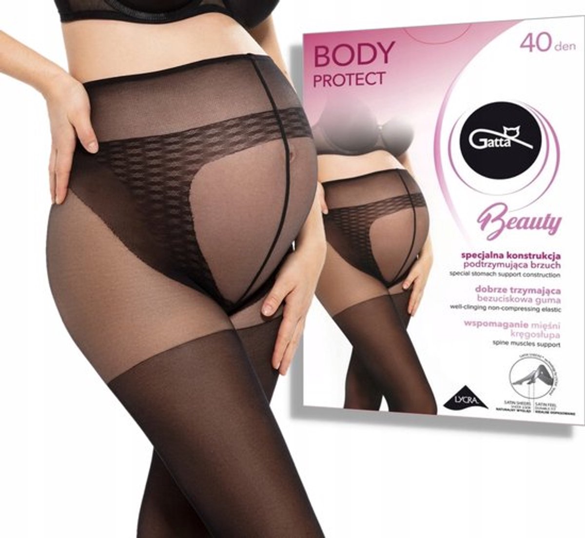 GATTA - Zwangerschapspanty - 40 DEN - Maat S - Zwart - Dames Panty - Zwanger - Ondersteunende Panty - (1 Stuks) (8721399401545)
