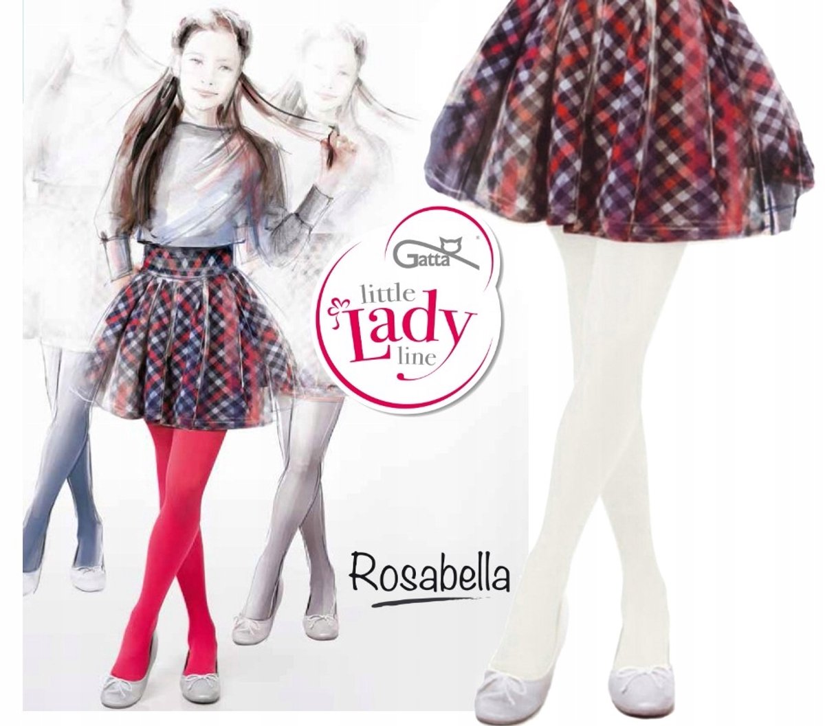 Gatta - Kinderpanty Meisjes - 60 DEN - Wit - Met Katoen - Feest Panty - Maat 116 / 122 ( 1 stuks ) (8721399400852)