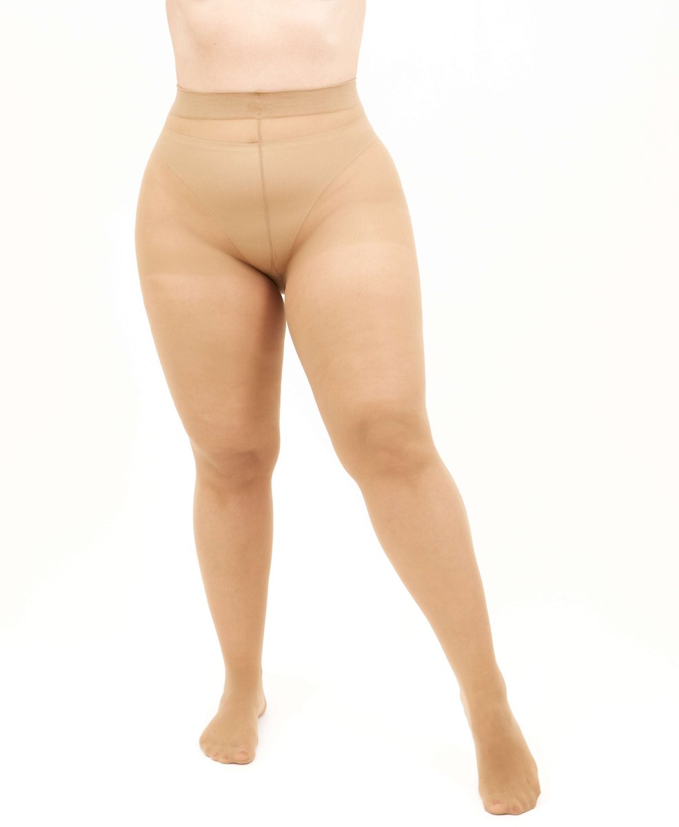 Giulia - Positive Look (grote maat) 40den half-sheer Panty met ondersteuning (multipack) - Beige - 2XL (6151900550523)