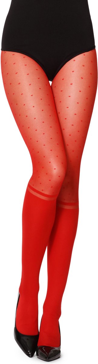 Merry Style Dames Panty - 20 DEN - Halsterloos - Polyamide - MS-GI-1103 - Rood - S (4061692474827)
