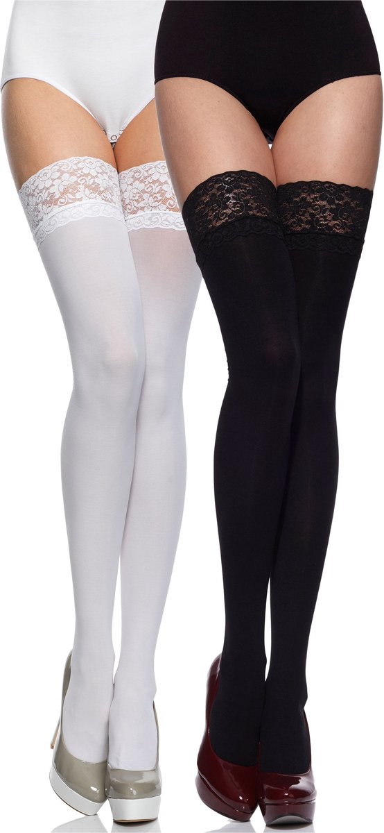 Merry Style MS-SS-J01 Dames Panty - 40 DEN -halsterloos - Polyamide - Zwart/Wit - M-L (4061692291264)