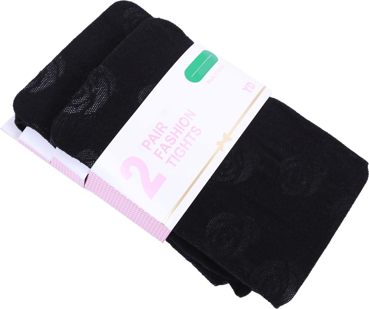 2x Zwarte panty met rozen (5905141691696)