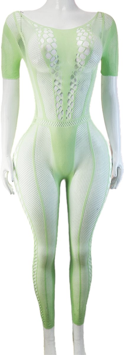 BamBella ® - Panty pak -Onesize - body suit - Dames - Onesize - Erotische jumpsuit van kant lingerie Groen (8721017928904)