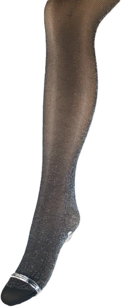 Bonnie Doon Curvy Glitter Tight Panty Subtiele Glitter Grote Maat 4XL 52/54 Zwart/Goud - comfortabele pasvorm - speciaal voor grote maten - glamour - feestelijk - casual - curvy - metalic - Subtiel - Zwart met Goud -Black/Gold - BP251904 (8717394005574)