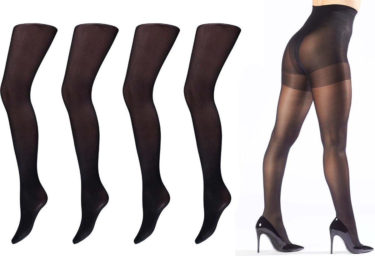 Comfort Essentials - Corrigerende Panty - 40 Denier - 2-Pack - Zwart - Maat XL 48/50 (8719922234579)