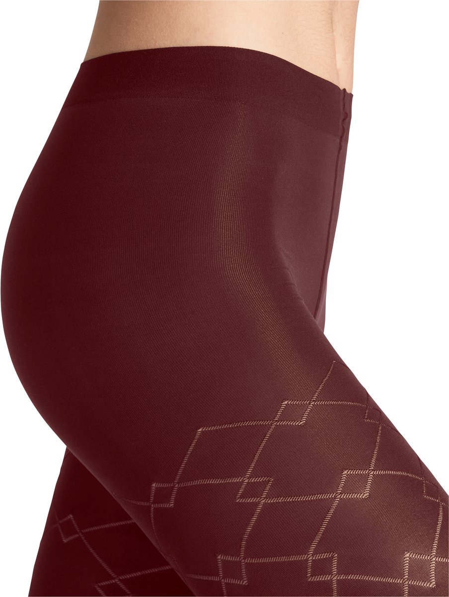 FALKE Check Mate gedessineerd materiaal half ondoorzichtig 60 DEN panty dames bruin - maat M (4067112826580)