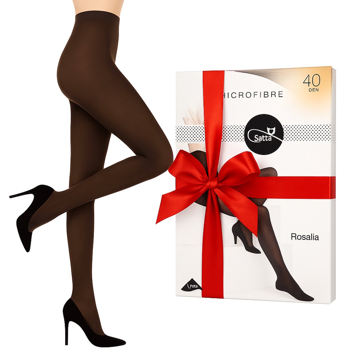 Gatta - Panty Rosalia - Maat S - 40 DEN - Kleur Moka (Bruin) - Microfibre - Dames Panty ( 1 Stuks ) Comfort & Elegantie (8721399402054)