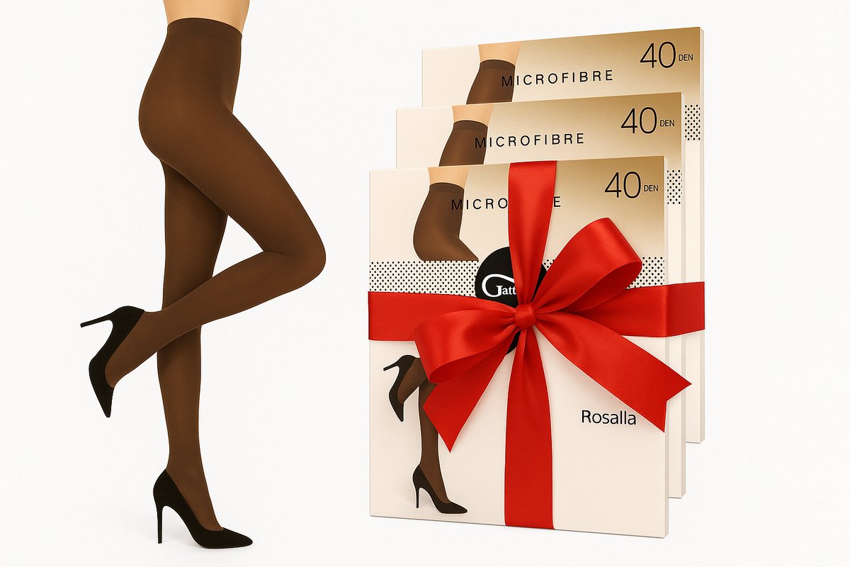 Gatta - Panty Rosalia - Maat S - 40 DEN - Kleur Moka (Bruin) - Microfibre - Dames Panty - 3 Stuks - Comfort & Elegantie (8721399402016)