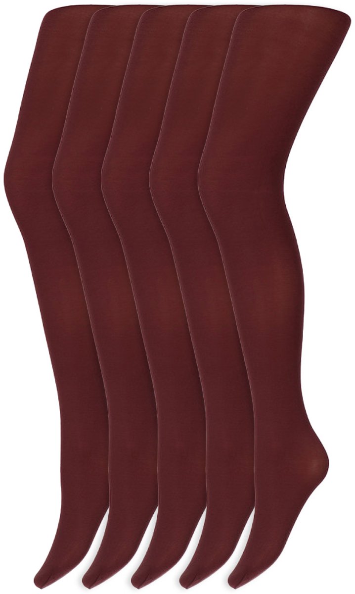 Gekleurde panty's | Micro | 60 Denier | Merk: Marianne | Maat: S t/m XXL | Kleur: Aubergine | 5 Paar (6153843397371)