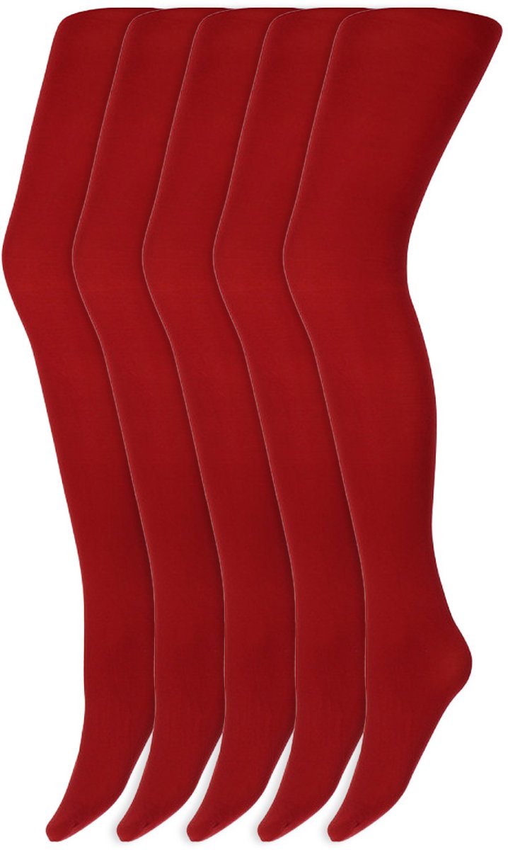 Gekleurde panty's | Micro | 60 Denier | Merk: Marianne | Maat: S t/m XXL | Kleur: Bordeaux rood | 5 Paar (6153607475406)