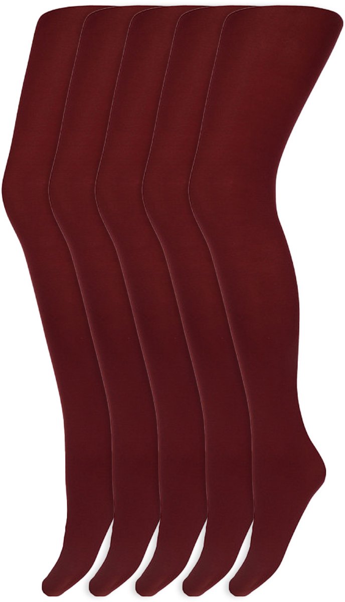 Gekleurde panty's | Micro | 60 Denier | Merk: Marianne | Maat: S t/m XXL | Kleur: Donker rood | 5 Paar (6153843390365)