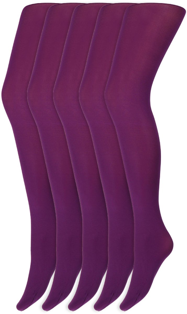 Gekleurde panty's | Micro | 60 Denier | Merk: Marianne | Maat: S t/m XXL | Kleur: Paars | 5 Paar (6153607748760)