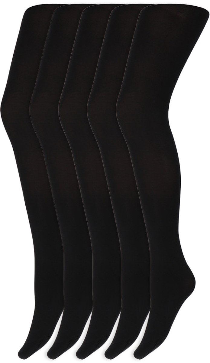 Gekleurde panty's | Micro | 60 Denier | Merk: Marianne | Maat: S t/m XXL | Kleur: Zwart | 5 Paar (6153843435424)