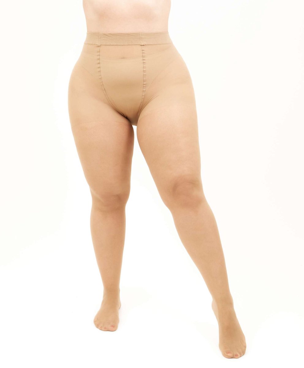 Giulia - Molly 40den (enkel grote maten) Panty speciaal voor dames met kortere benen (multipack) - Beige - 2XL (6151350312382)
